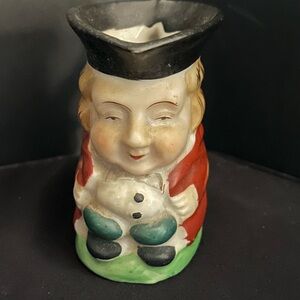 Occupied Japan Man Figurine Creamer Pitcher Cup 3 1/4” Tall Vintage